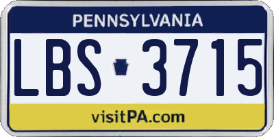 PA license plate LBS3715