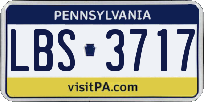PA license plate LBS3717