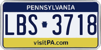 PA license plate LBS3718