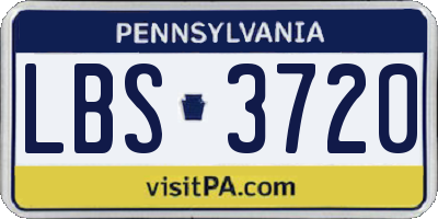 PA license plate LBS3720