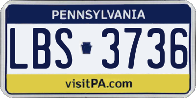 PA license plate LBS3736