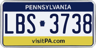 PA license plate LBS3738
