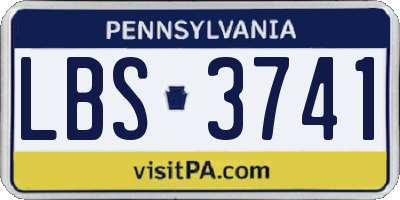 PA license plate LBS3741