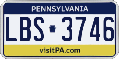 PA license plate LBS3746
