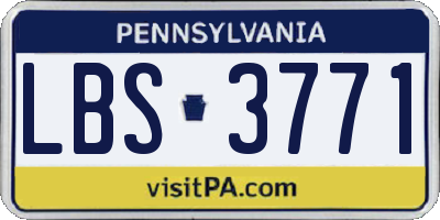 PA license plate LBS3771