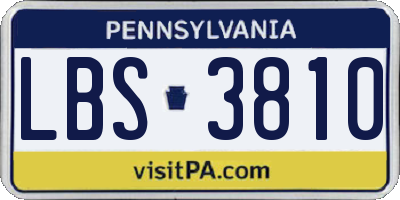 PA license plate LBS3810