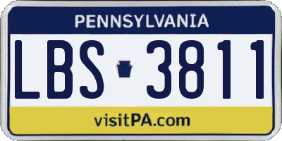 PA license plate LBS3811