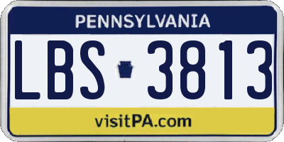 PA license plate LBS3813
