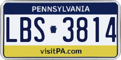 PA license plate LBS3814