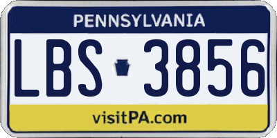 PA license plate LBS3856