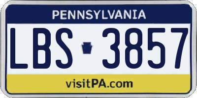 PA license plate LBS3857