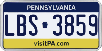 PA license plate LBS3859