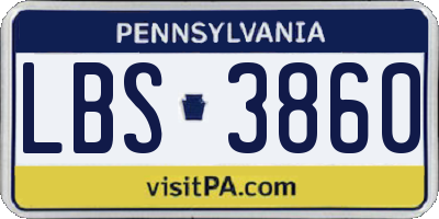 PA license plate LBS3860