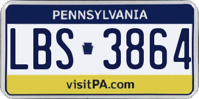 PA license plate LBS3864