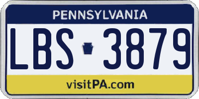 PA license plate LBS3879