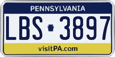 PA license plate LBS3897