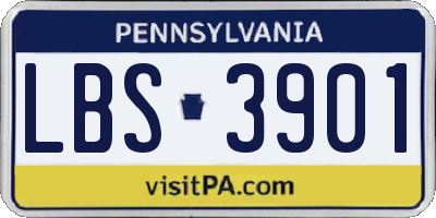 PA license plate LBS3901