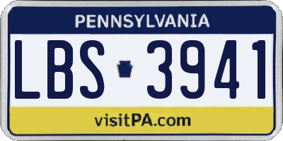 PA license plate LBS3941