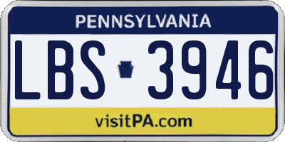 PA license plate LBS3946