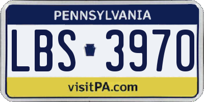 PA license plate LBS3970