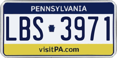 PA license plate LBS3971