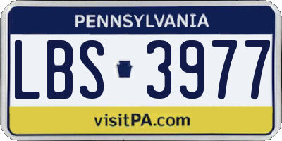 PA license plate LBS3977