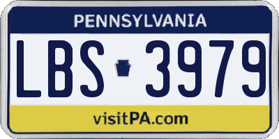 PA license plate LBS3979