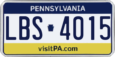 PA license plate LBS4015