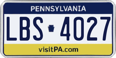 PA license plate LBS4027