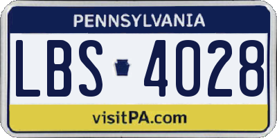 PA license plate LBS4028