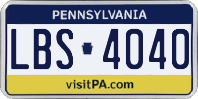 PA license plate LBS4040