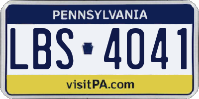 PA license plate LBS4041