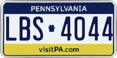 PA license plate LBS4044