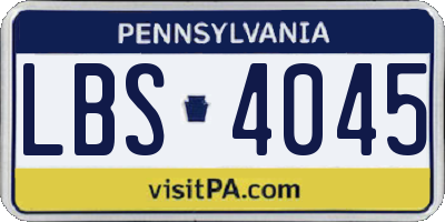 PA license plate LBS4045