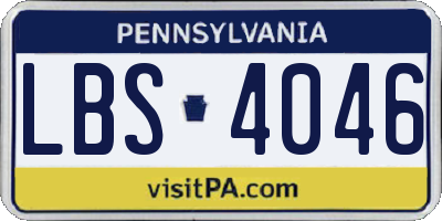 PA license plate LBS4046