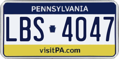 PA license plate LBS4047