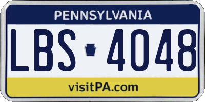 PA license plate LBS4048