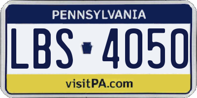 PA license plate LBS4050