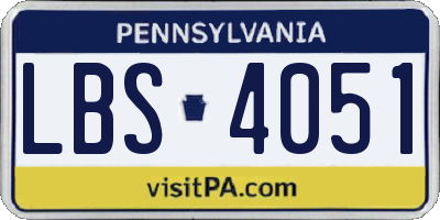 PA license plate LBS4051