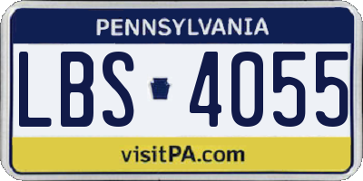 PA license plate LBS4055
