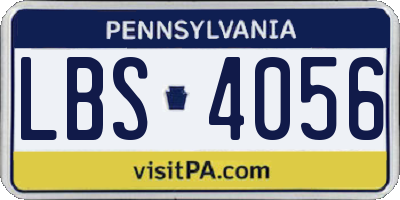 PA license plate LBS4056