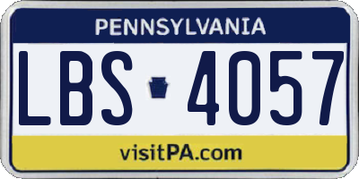 PA license plate LBS4057