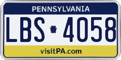 PA license plate LBS4058
