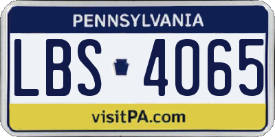 PA license plate LBS4065