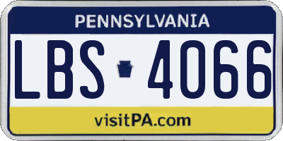 PA license plate LBS4066