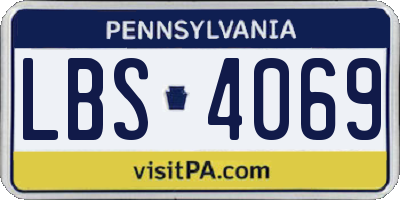 PA license plate LBS4069