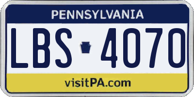 PA license plate LBS4070