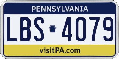 PA license plate LBS4079