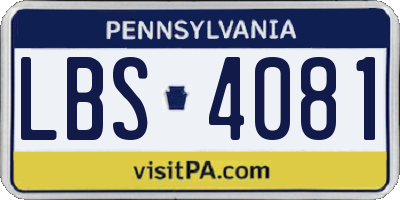 PA license plate LBS4081