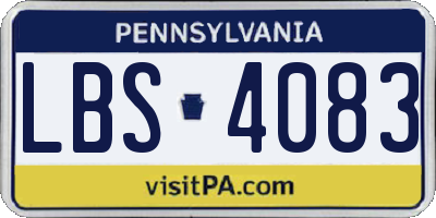 PA license plate LBS4083
